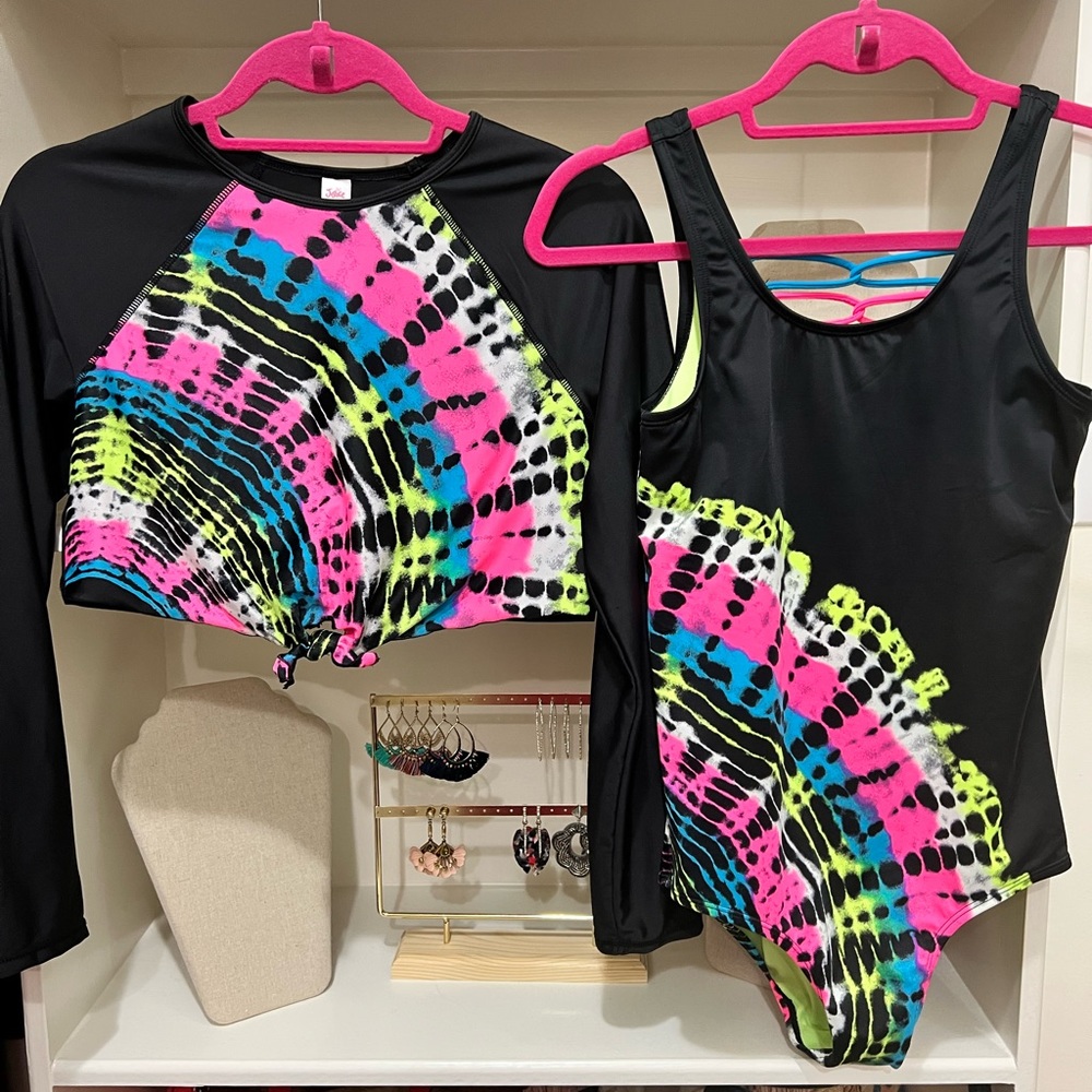 NWOT- justice girls swim crop coverup